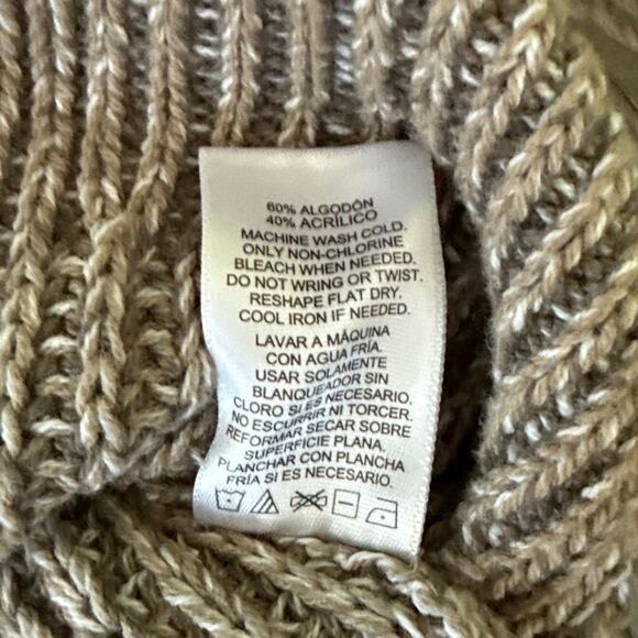 Ellen Tracy Roll Neck Chunky Knit Sweater Size Medium Nordic Rib Stitch Cozy - Picture 10 of 14